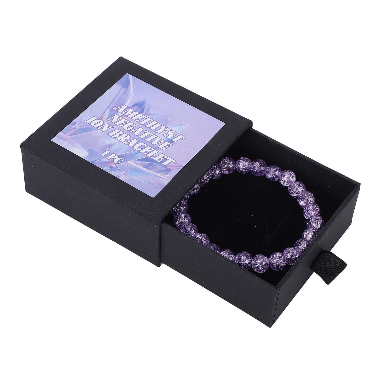 Purple Beaded Bracelet Glass Round Bead Hand Accessory for Daily Decoration and Holiday Present