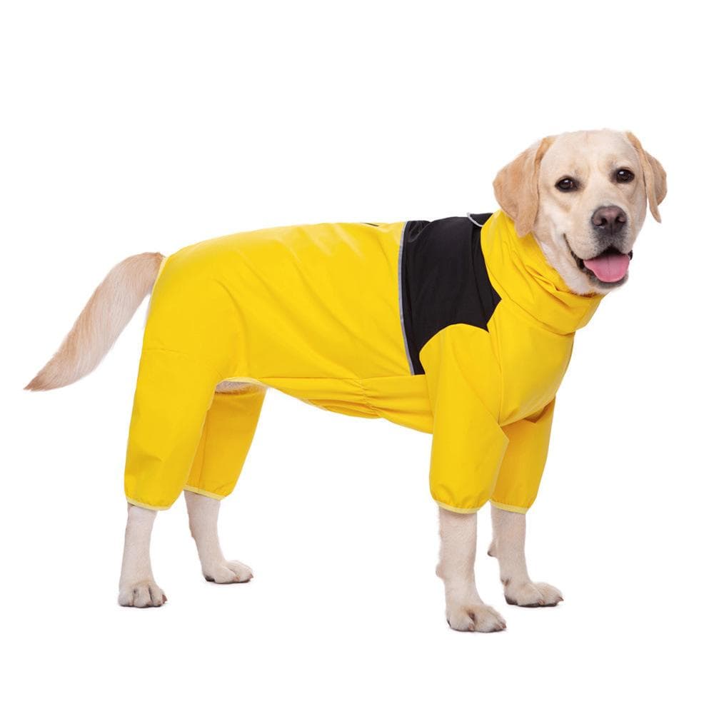 Large and Medium-sized Labrador Golden Retriever Shiba Inu Four-legged Waterproof Pet Dog Raincoat Charge Clothes 8XL yellow