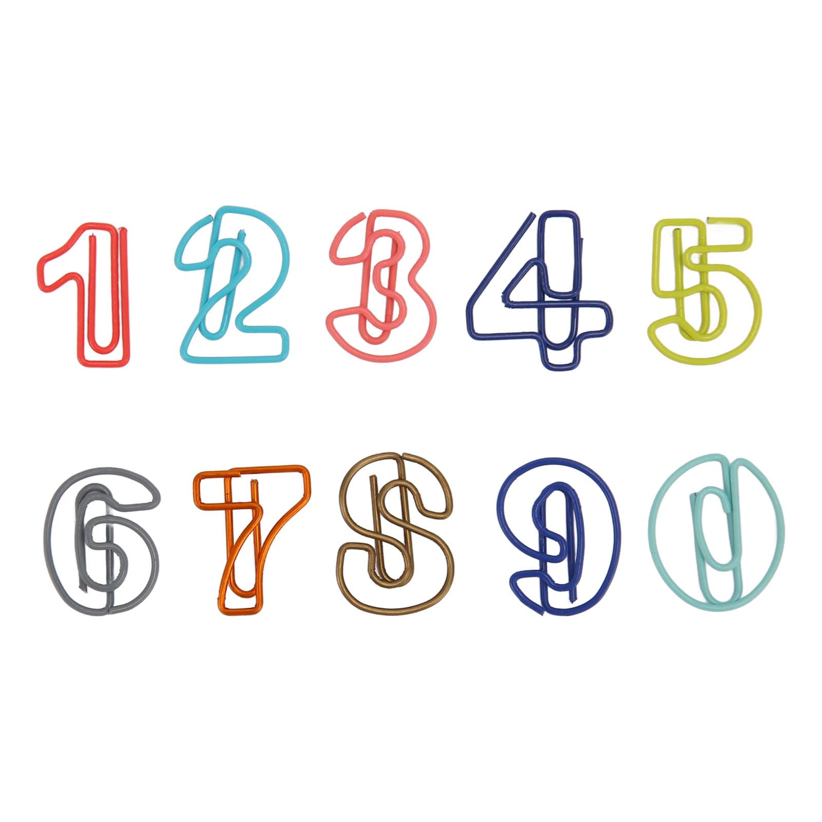 100Pcs Cute Paper Clips Numbers Style Rich Colors Anti Slip Strong Clamping Fancy Paperclips for