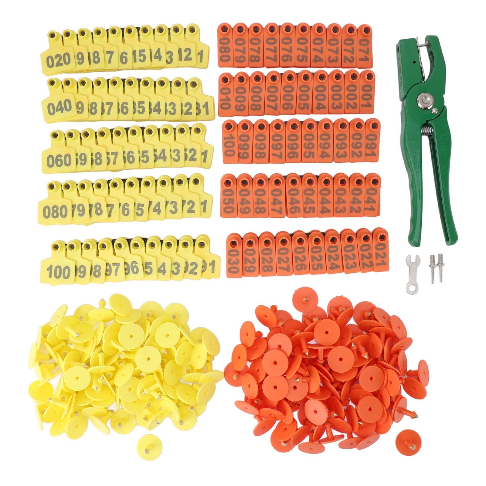 Ear Tag and Pliers Set Livestock Ear Tag Applicator and Bright Colors Cattle Ear Tags for Farm