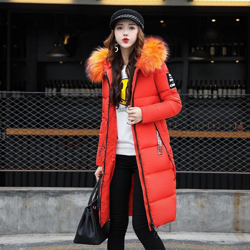New Style Cotton Coat for Women Korean Style Long Large Fur Collar Cotton Coat for Women Thickened Large Size Cotton Coat 4XL