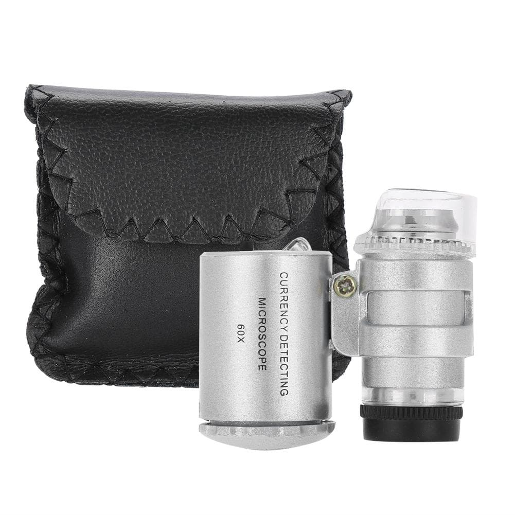 60X Mini Microscope Pocket Magnifier Loupe Magnifying Glass with LED Light