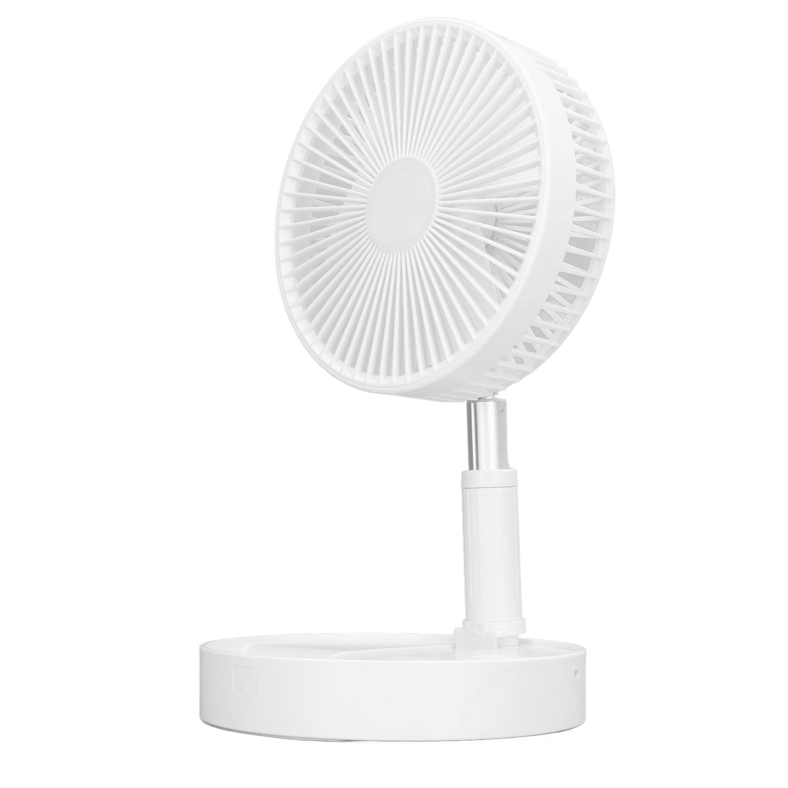 4 Speed USB Floor Retractable Folding Fan Rechargeable Height Adjusting 45dB Quiet Desktop Table
