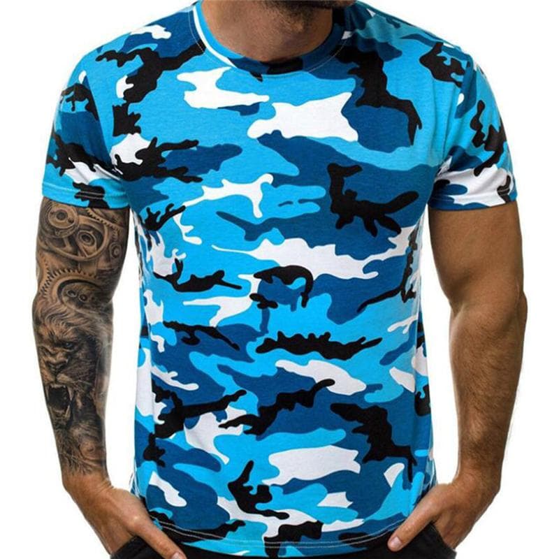 Summer Fashion Camouflage T-shirt Men Casual O-neck Cotton Streetwear T Shirt Men Gym Short Sleeve T Shirt Tops M