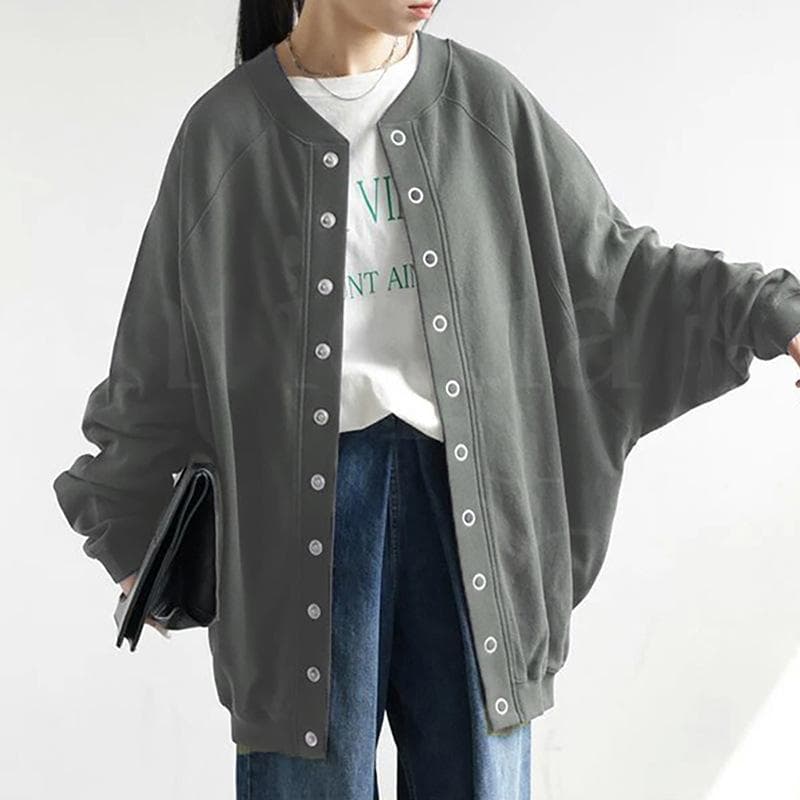 Lazy and Thickened Jacket for Women In Autumn and Winter, Loose Large Version of Baseball Uniform for New Front and Rear One size