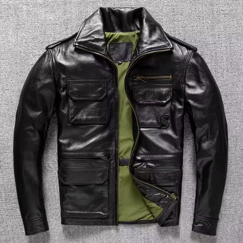 Pure First-layer Soft Cowhide Leather Jacket L