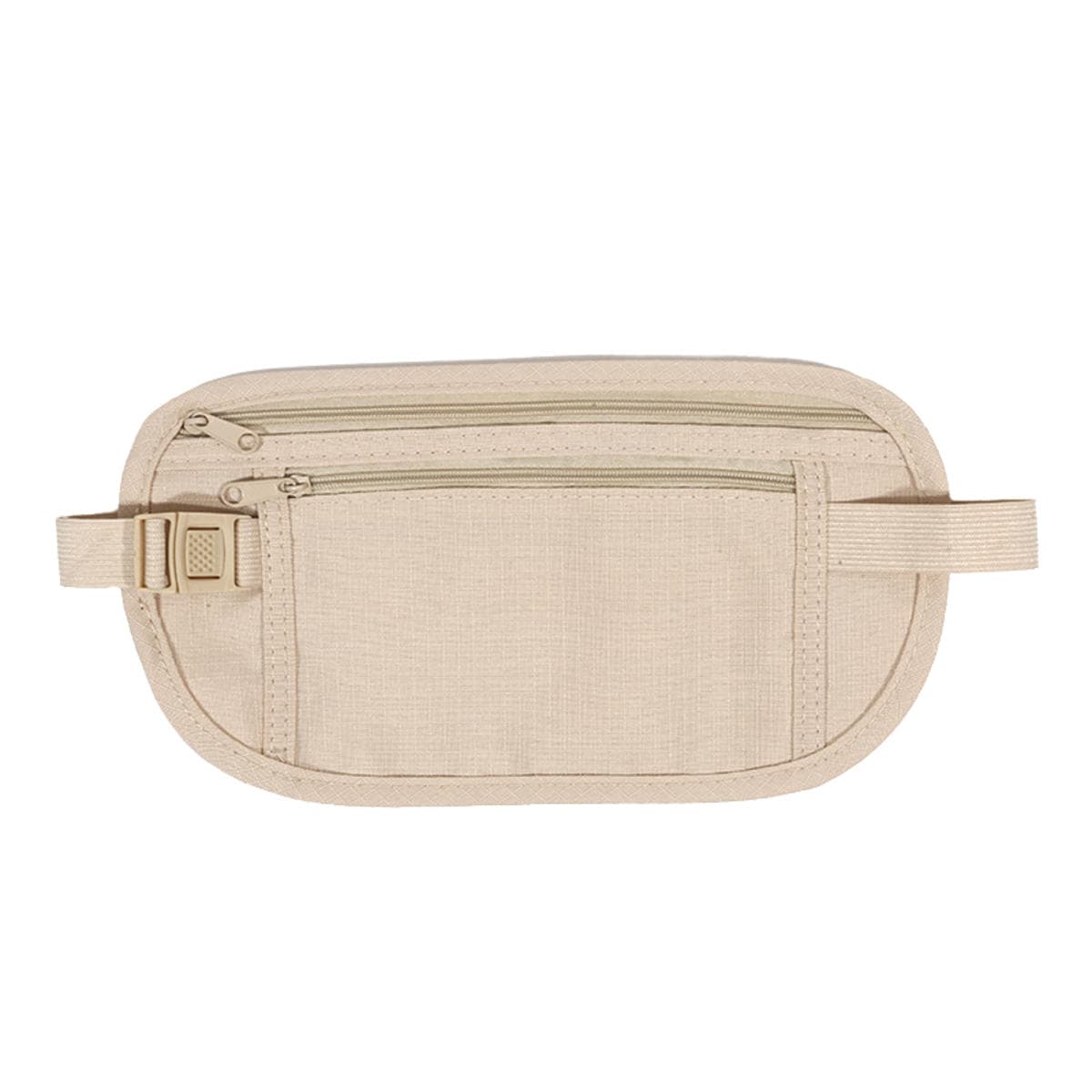 Invisible Travel Waist Packs Close Fitting Waist Pouch for Passport Money Belt Bag Hidden Security Wallet Casual Bag For Men Women beige