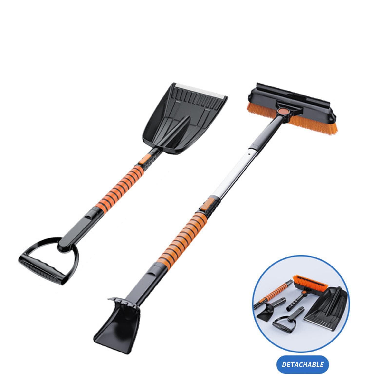 5in1 Ice Scrapers for Car Scalable Snow Brush Snow Shovel with Foam Handle 180 degrees Foldable Brush Head 5in1