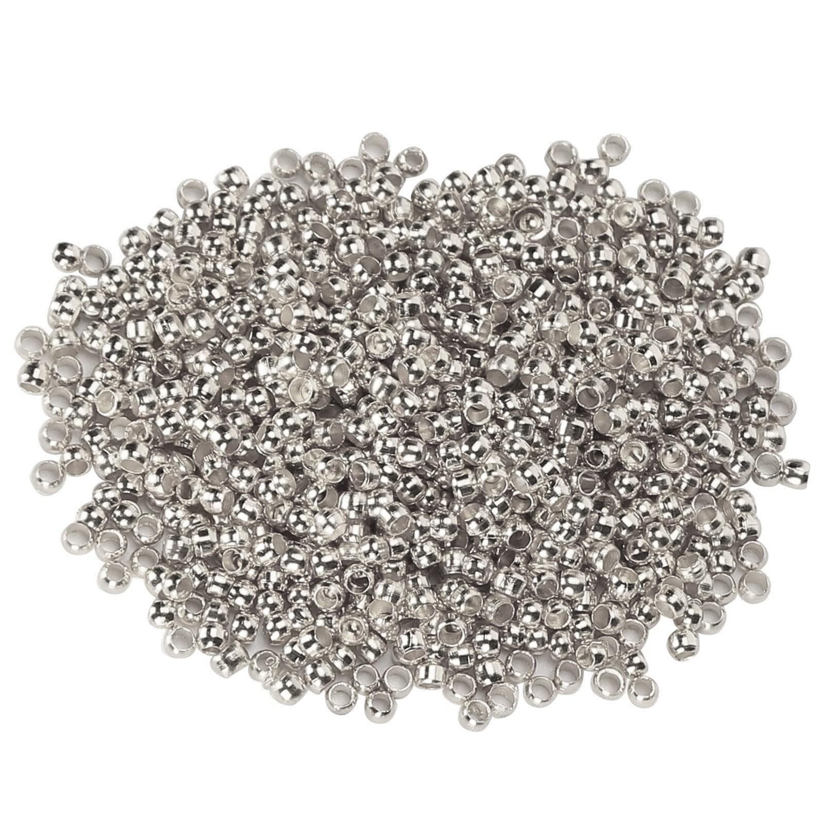 500Pcs Crimp Beads Round Spacer Loose Stopper Terminators Tips for Necklace Bracelet Placage de silver