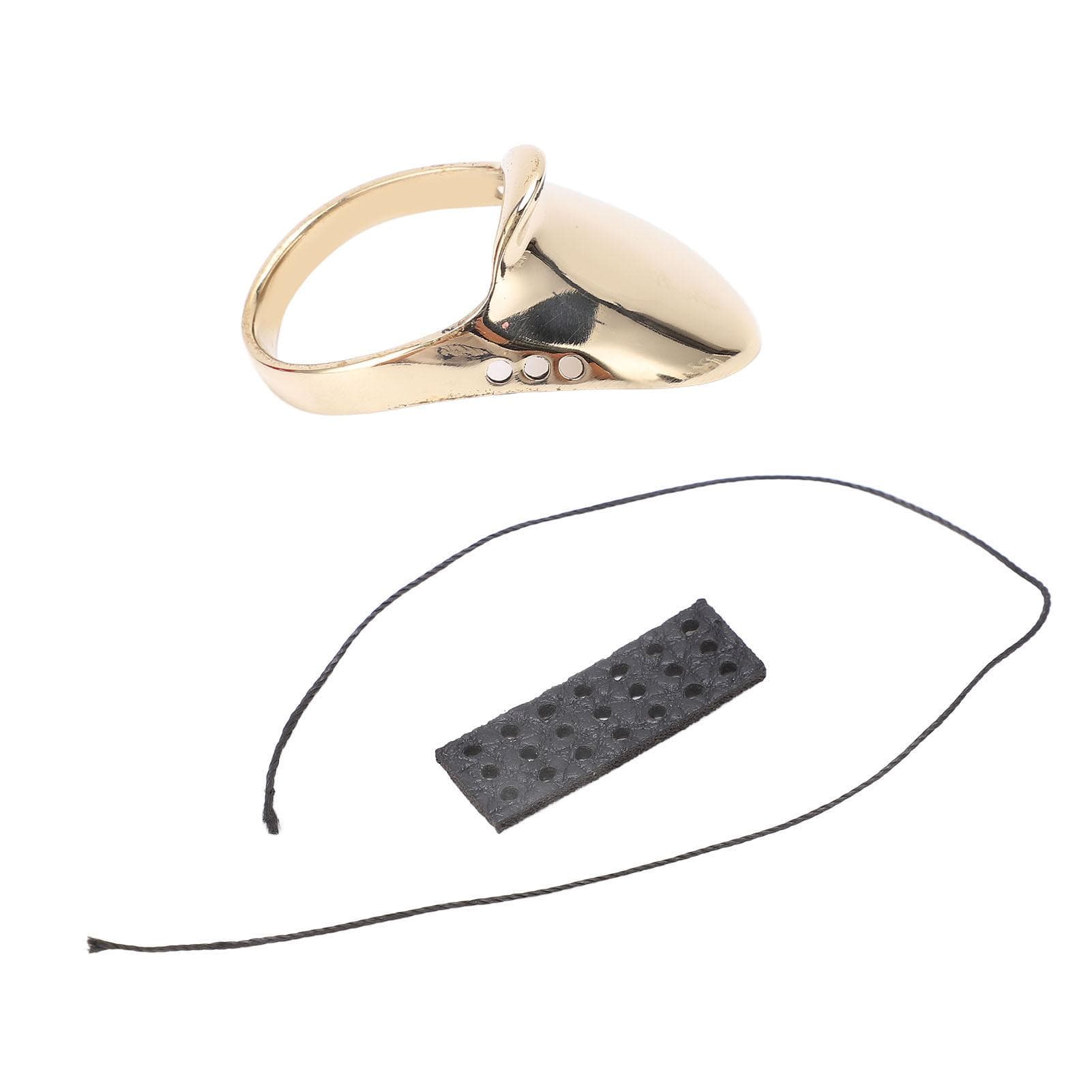 Brass Archery Thumb Ring Portable Finger Protector with Anti Lost Rope for Outdoor Hunting 22