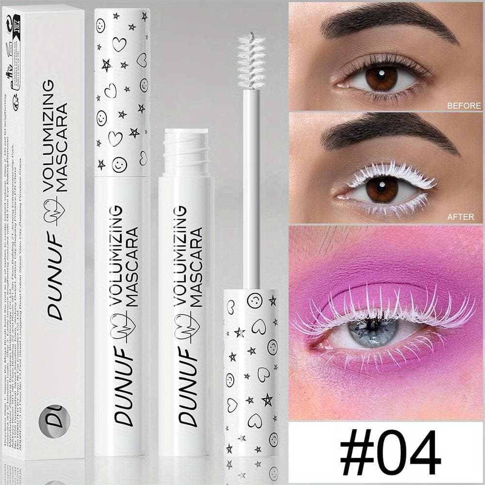 White Mascara - Volumizing and Lengthening, Curling Effect, Waterproof, Fine Brush Head, Suitable for All Skin Types, Ideal for Beginners 04#