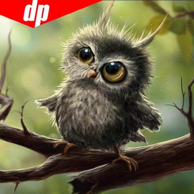 Cross Stitch Pattern 5D Diamond Embroidery Owl Mosaic Resin Full Drill Home Decor 30x30