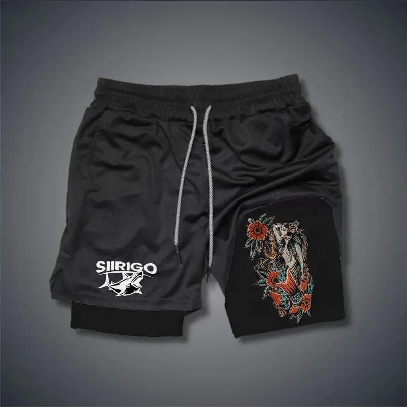 New Men's Summer Thin Double-layer Two-in-one Fitness Sports and Casual Shorts 3XL