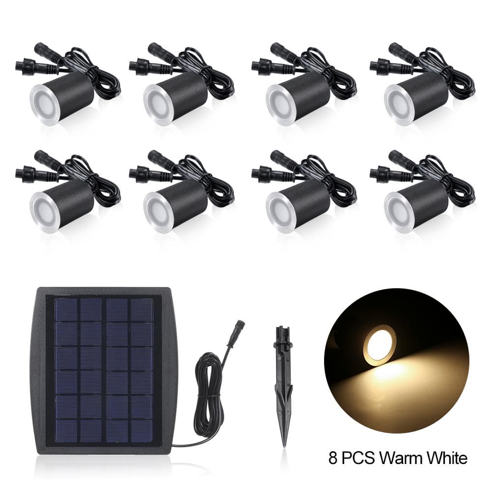 3.2V 0.2W Solar Deck Lights IP65 Waterproof Solar Garden Light Sensing Garden Paths Warm white & 8pcs