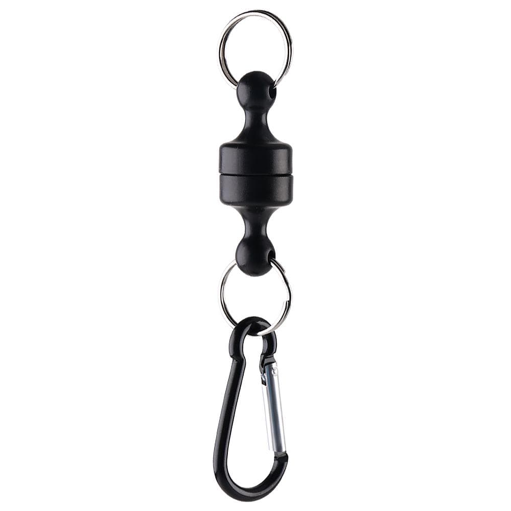 Fishing Magnetic Tool Release Holder Fly Fishing Retractor Net Release Clip with Keychain Carabiner black