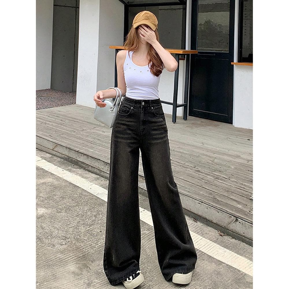 Washed Retro Jeans for Women In Summer New Loose Trendy Design Versatile Trousers 5XL