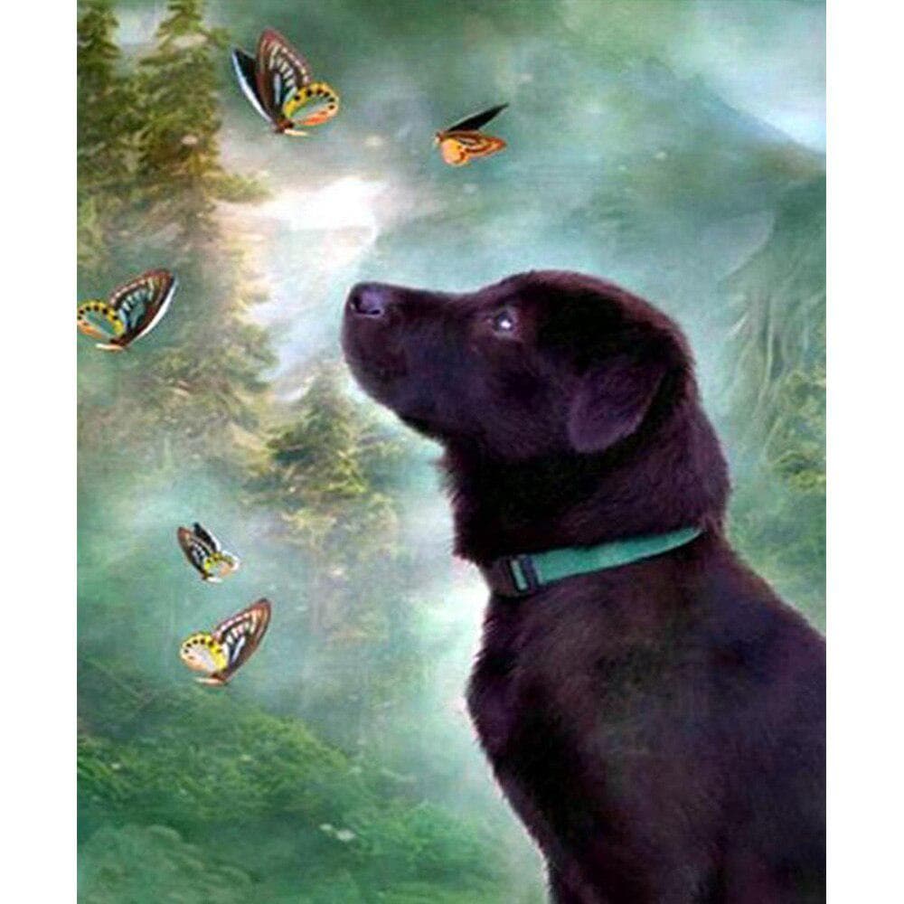 Full Round 5D DIY Diamond Painting Butterfly Womlabrador Retriever Embroidery Cross Stitch 20X30CM