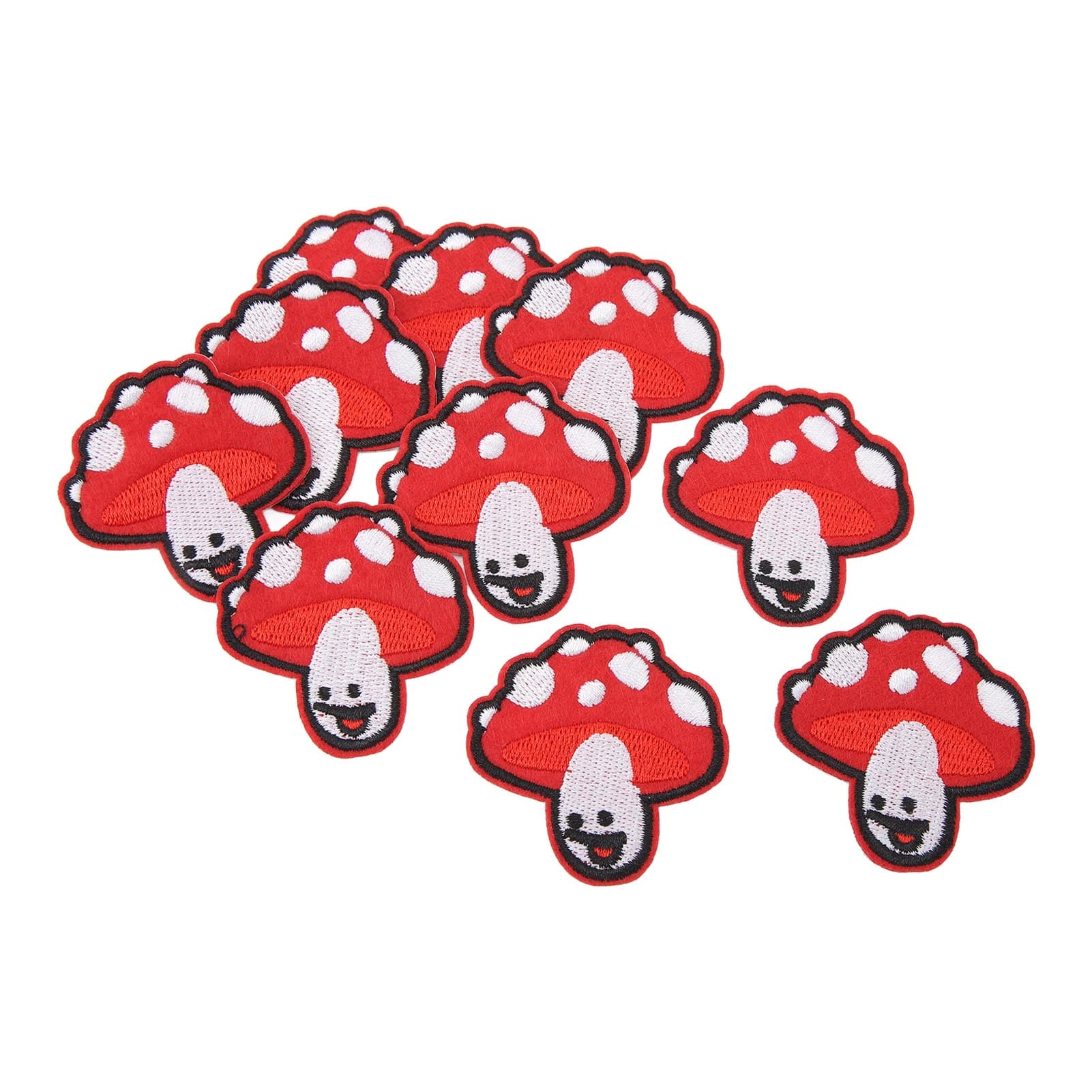 30pcs Mushroom Patches Iron On for Clothing DIY Cute Mushroom Patches Sew On Embroidered Applique