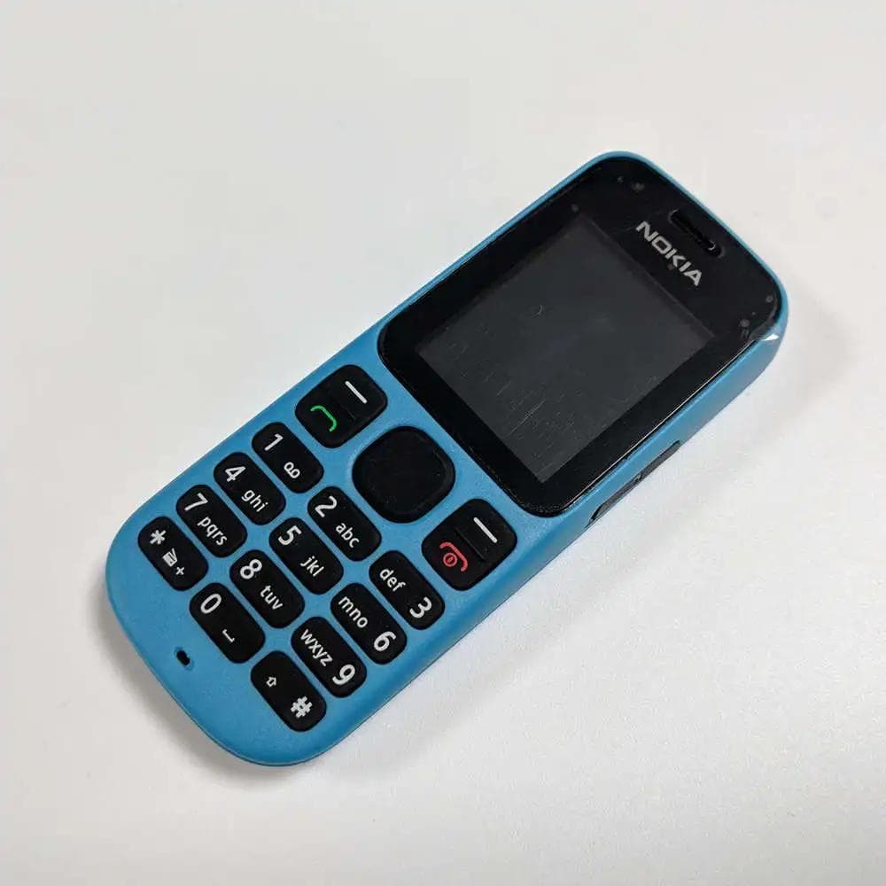 Refurbished Original Nokia 101 (1010) 2G Dual SIM Mobile Phone With 2 SIM Simple set blue