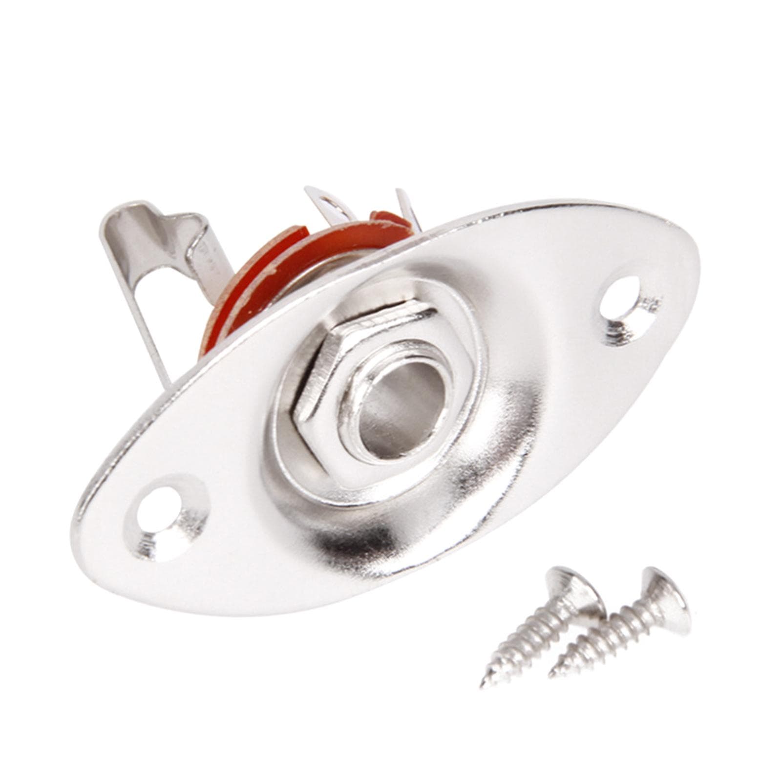 6.35mm Electric Guitar/Bass Oval Pickup Jack Poratble silver