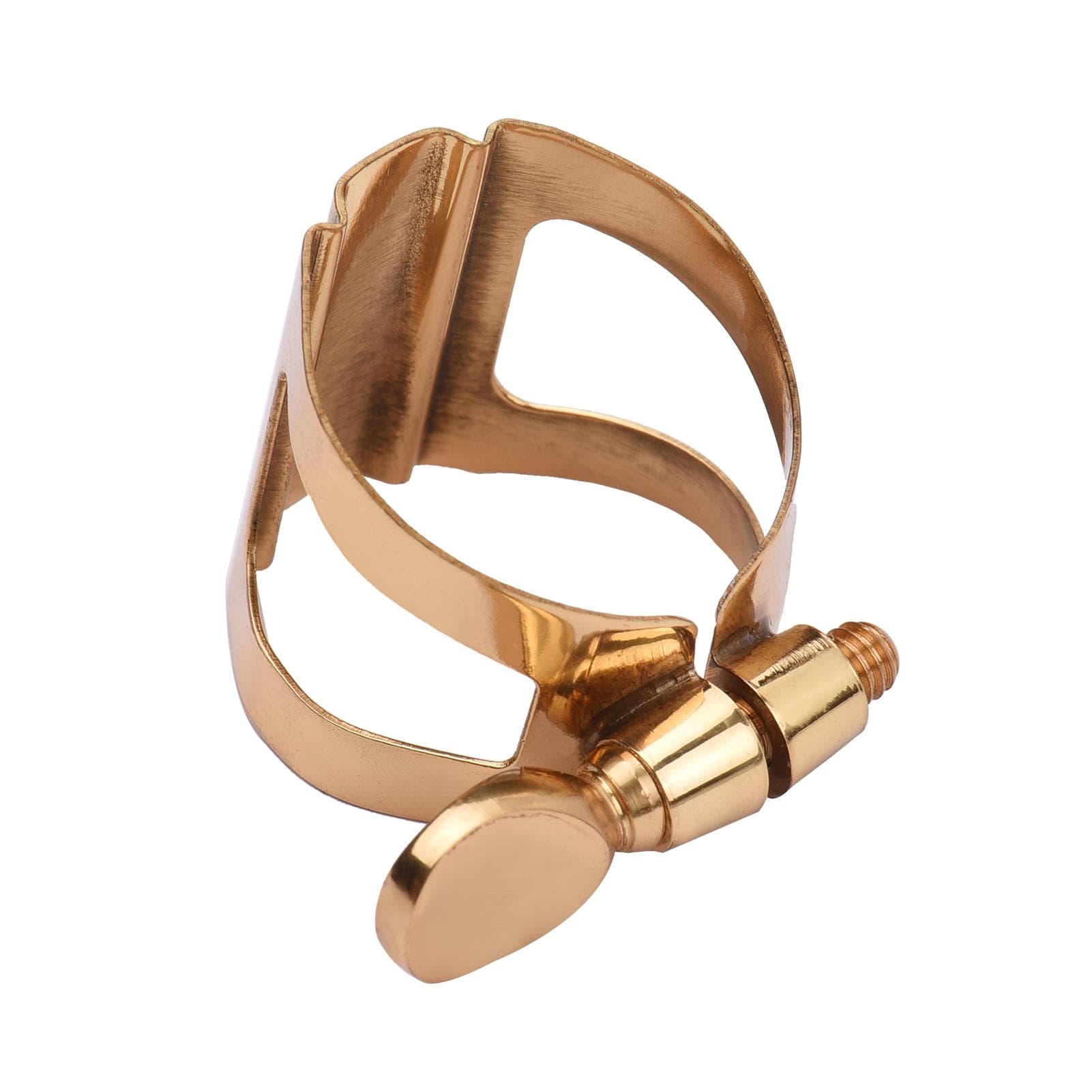 Muslady Single Screw Adjustment Saxophone Ligature Compact Durable Ligature for Soprano Saxophone gold