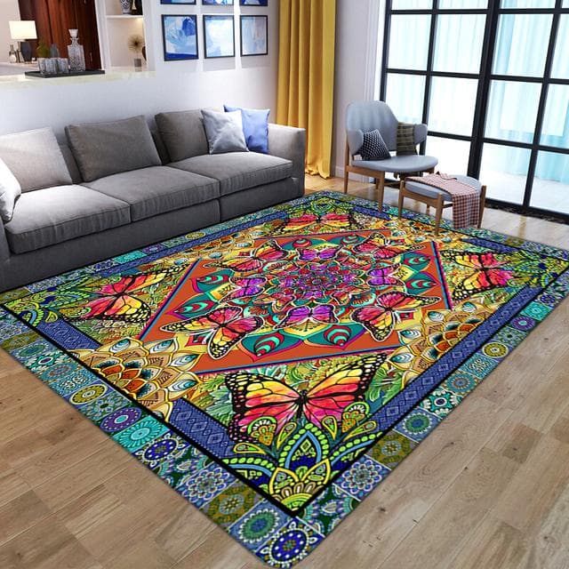Gorgeous Mandala Floral 3d Print Carpets For Living Room Bedroom Decor Carpet Soft Flannel Home Bedside Floor Mat Play Area Rugs 80x120cm