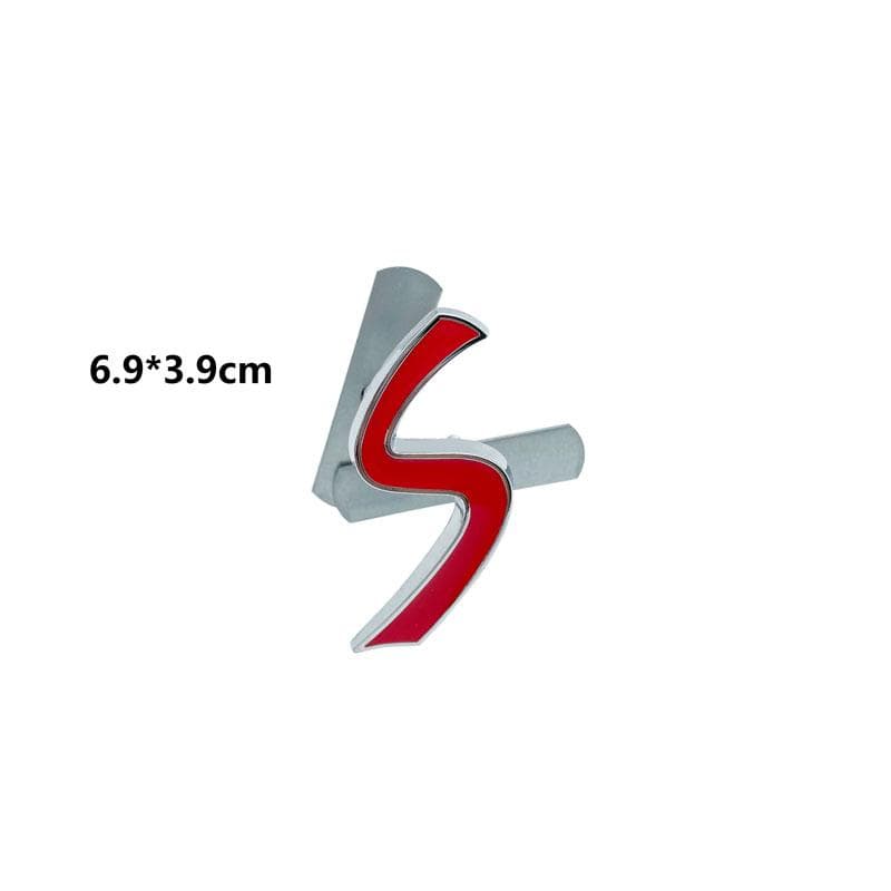1Pcs 3D Metal S Logo Front Grille Emblem SD Badge Car Rear Tail Bumper Trunk Sticker For Cooper S Logo F55 F56 F60 R55 R56 R60 beige