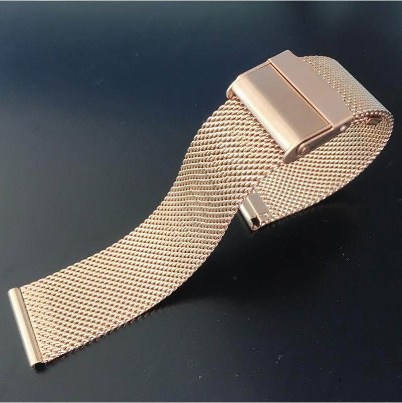 Milanese Watchband 12mm 14mm 16mm 18mm 20mm 22mm 24mm Universal Stainless Steel Metal Watch Band Strap Bracelet 22mm(width) gold