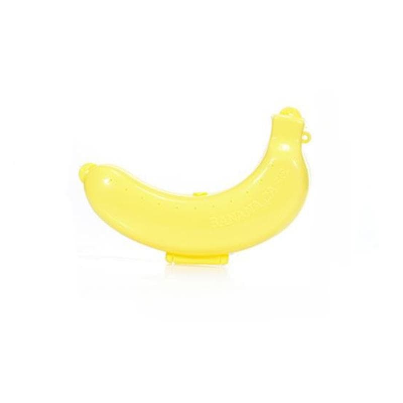 Three colors travel outdoor portable banana box fruit storage box plastic banana shape banana protective case yellow