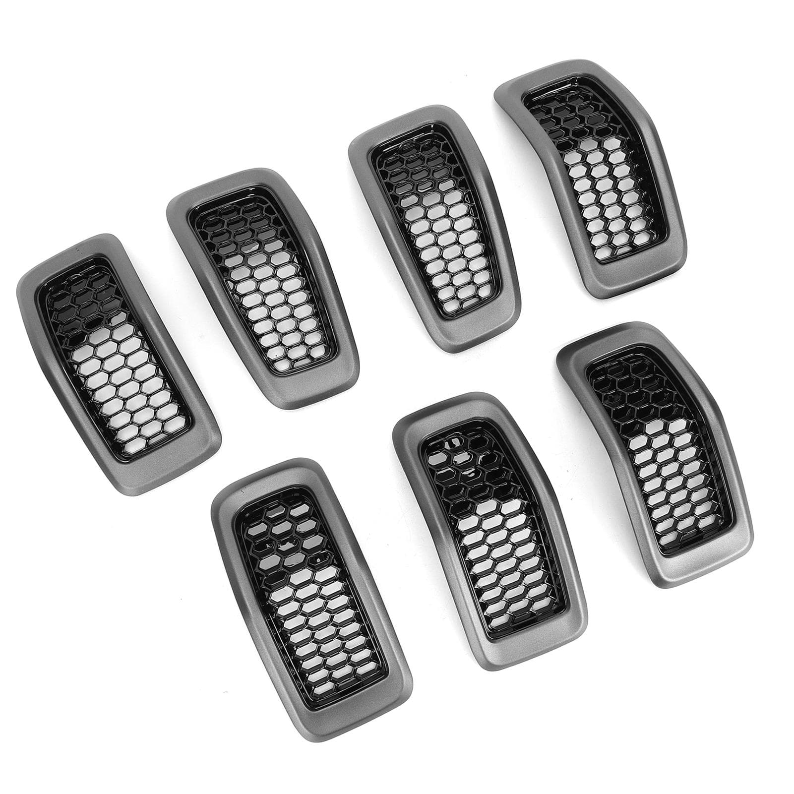 7pcsSet Car Front Bumper Grille Frame Modification Replacement for Jeep Cherokee 2014?2018