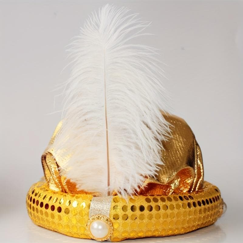 1PC, Aladdin Hat Halloween Makeup Ball Adult Children's Party Hat Performance Supplies gold