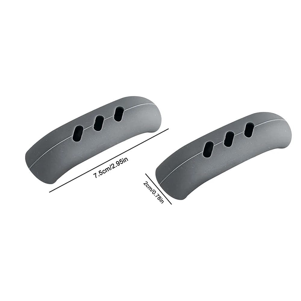 1Pair of Silicone Handles Anti-Scalding Non-Slip SilicOne Pot Handle Cover Heat Insulation Handle Cover Kitchen Accessories grey
