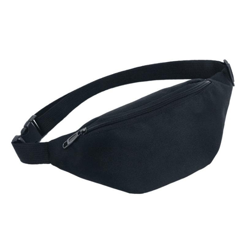 Belt Pouch For Men Women Fanny Waist Bag Pack Waterproof Running Belly Banana Male Ladies Bum Hip Sports Waistbag Side black
