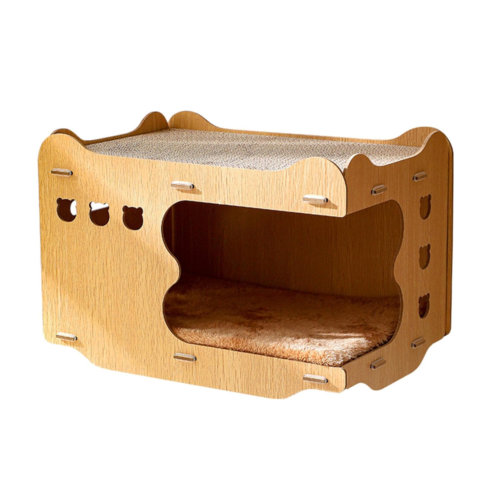 Cat Scratcher Hideout Scratch House Double Layers Stackable Wear Resistant Cat Cardboard House with