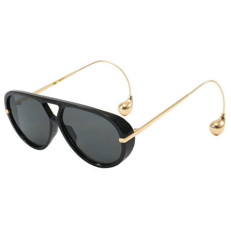 Luxury Designer Oversized Pilot Sunglasses for Women Men Vintage Punk Double Bridge UV400 Protection
