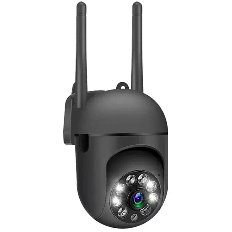 5GHZ PTZ WIFI IP Wireless Camera Auto Track 4X Zoom Security Cam Full Color Night Vision CCTV Surveillance Network Camera Camera Only(US PLUG) black