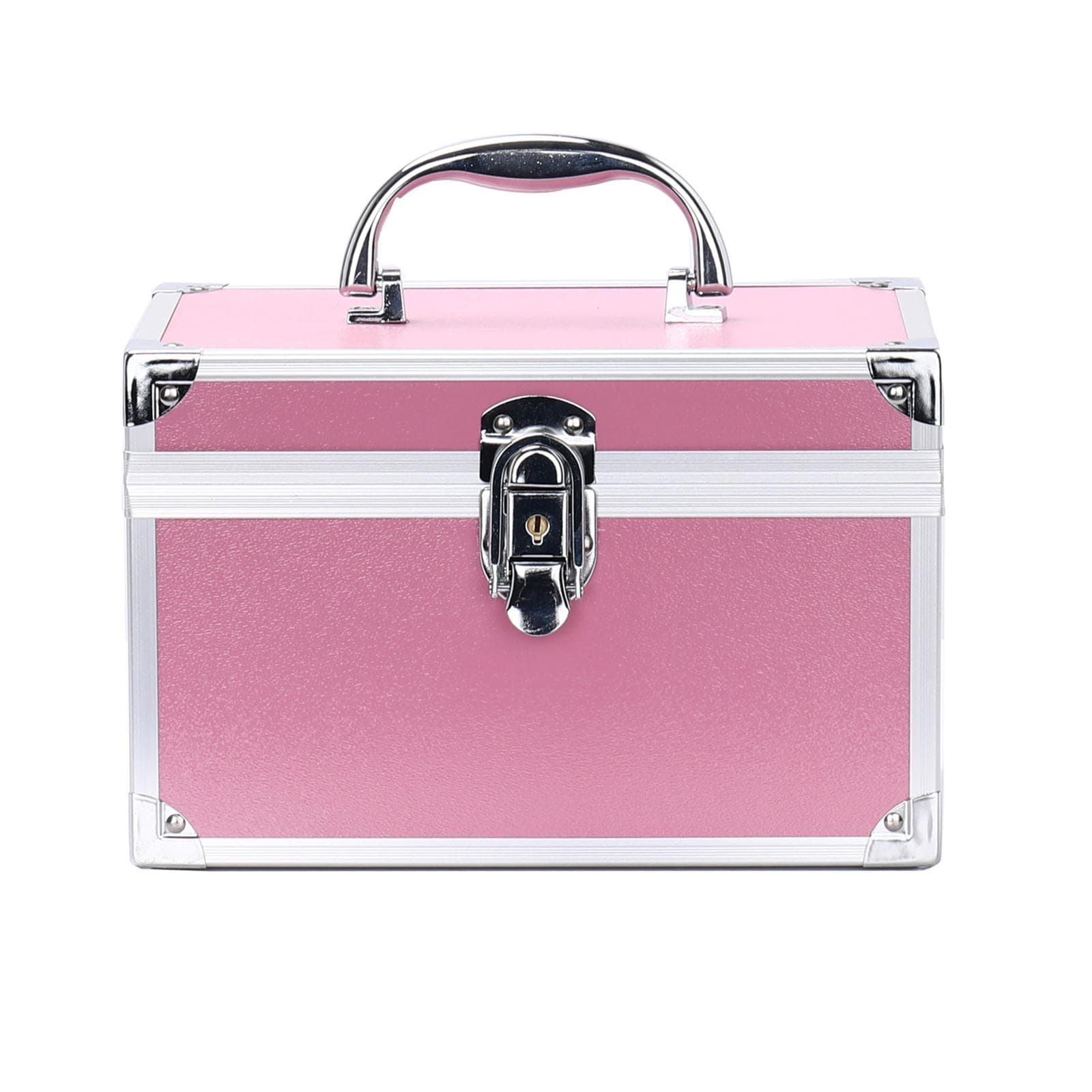 Cosmetic Organizer Box Portable Make Up Case Lockable Storage Box for Jewelry & Make Up Tools pink