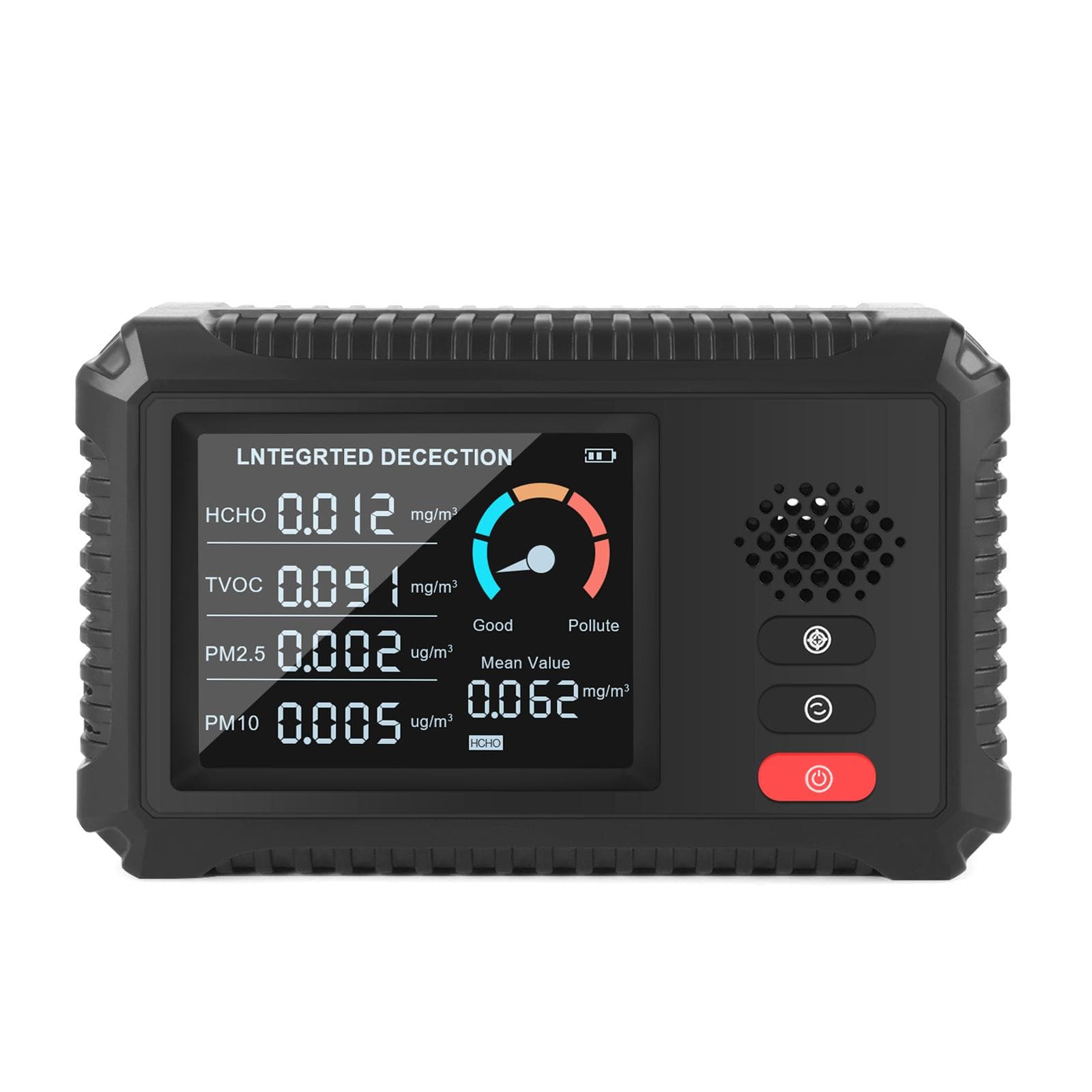 Air Quality Monitor Formaldehyde Detector TVOC PM2.5/PM10 Tester Multifunctional Air Gas Detector black
