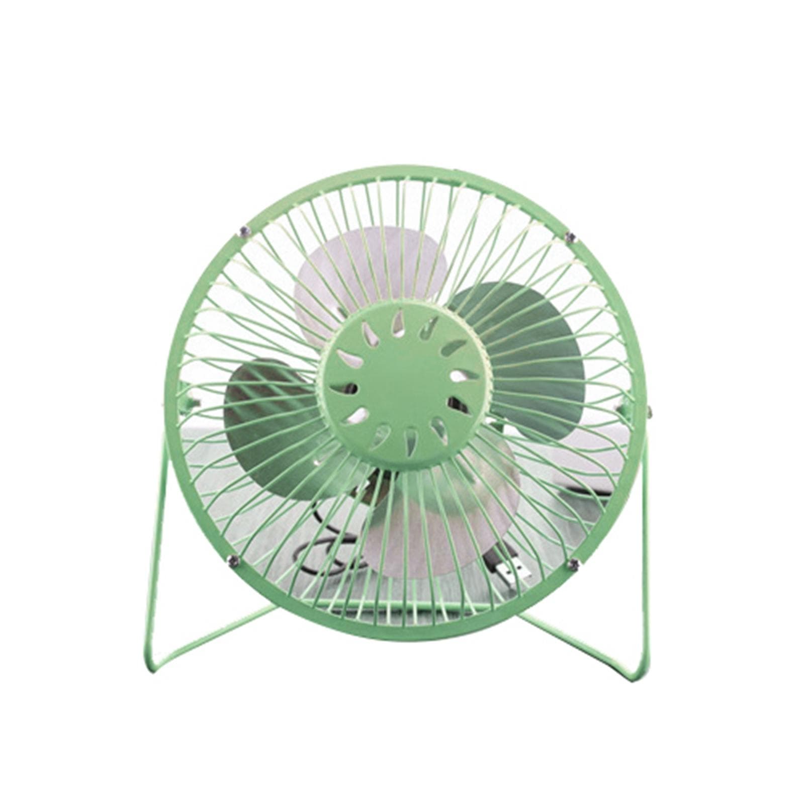 4 Inch Mini Desktop Fan USB Charging Metal Personal Small Air Circulator Cooling Fan Blue green