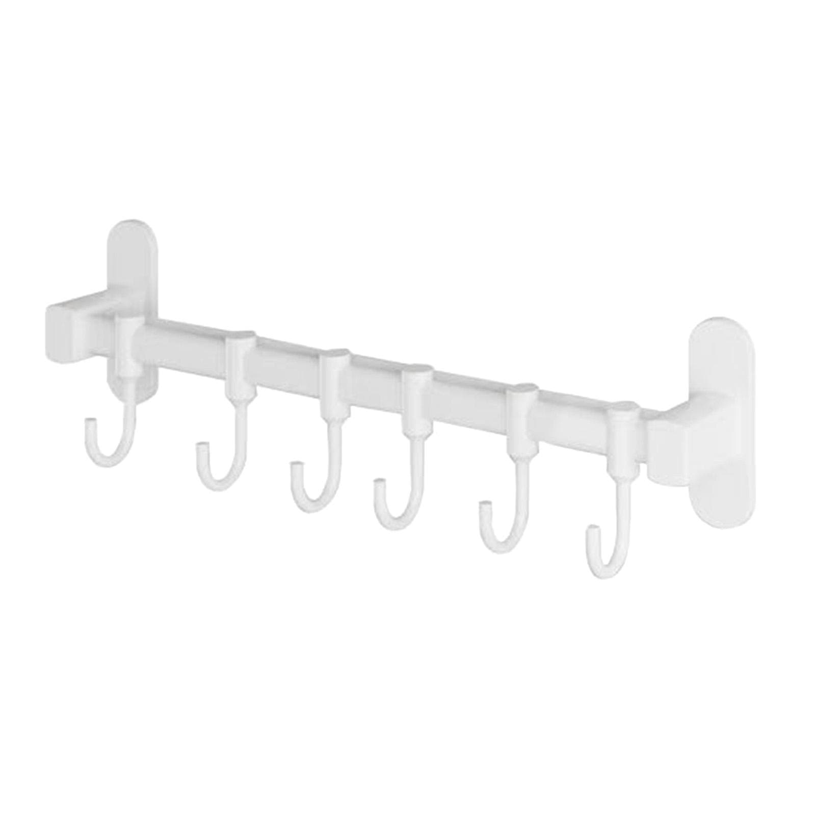 Wall Mount Utensil Rail Rack Easy Sliding Space Aluminum Kitchen Rail with Hooks for Cookware