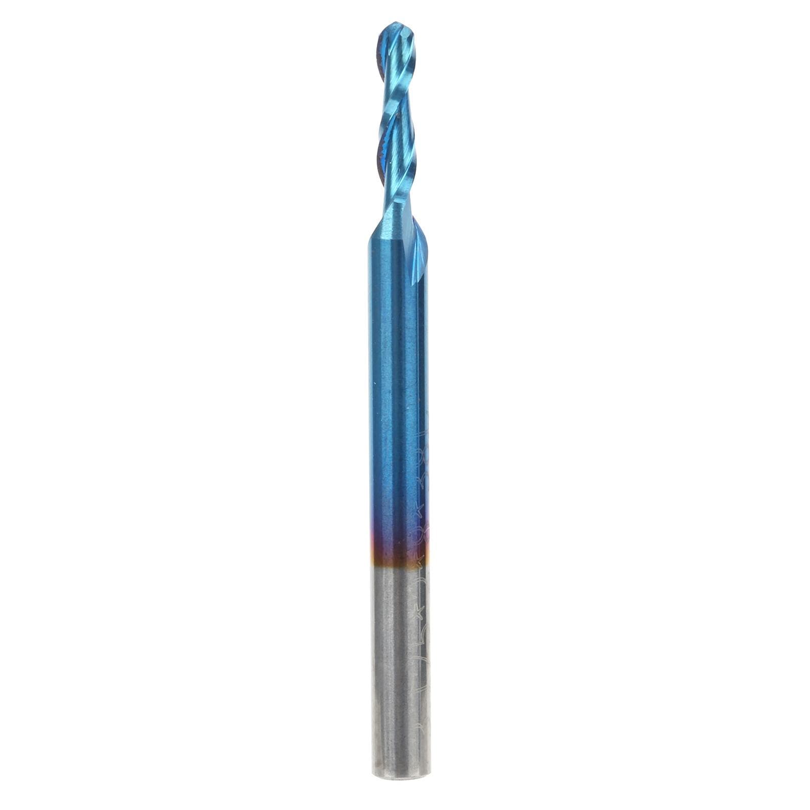 Ballnose Cutter Ball End Mill Blue Coated Spiral Router Bit Milling Cutter 3.175x3.175x22mm