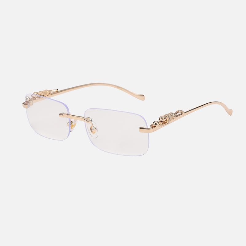 Luxury Leopard Rimless Square Sunglasses Women Fashion UV400 Protection Frameless Shades Female show as picture