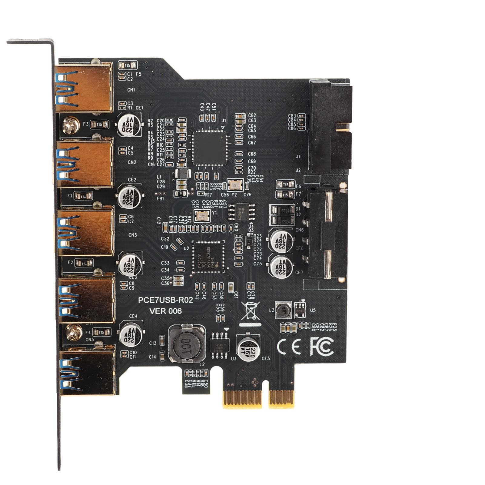 PCIE to 5 Port USB 3.0 19 Pin PCI Express Expansion Card Connector