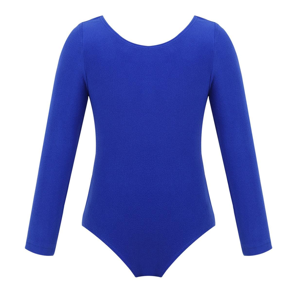 Gymnastics Leotards for Girls Long Sleeve Ballet Dancer Leotard Dress Kids Dance Clothing 11-12 Years dark blue