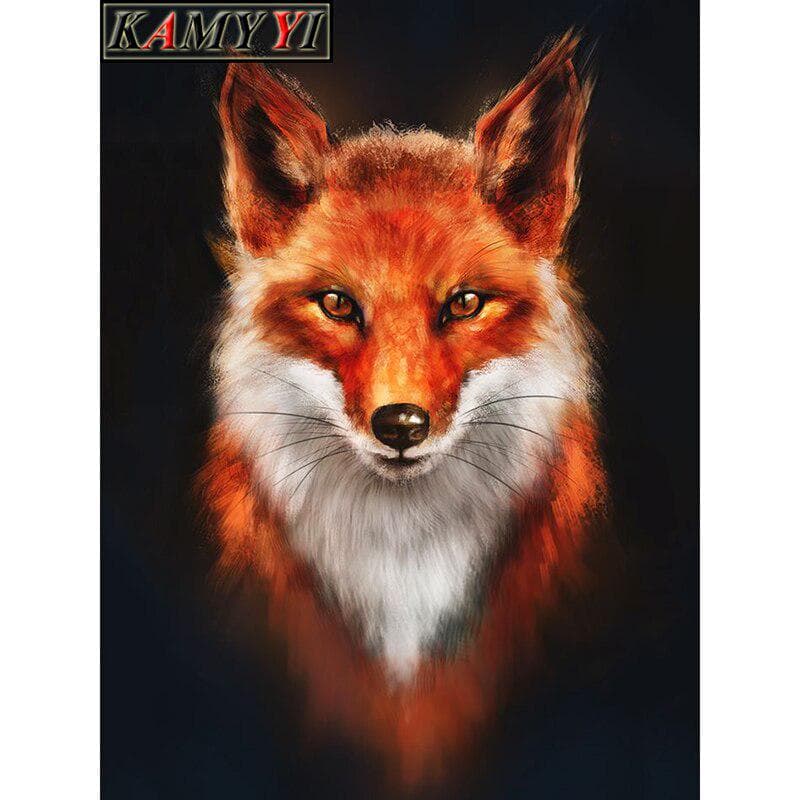 Full Drill Diamond 5D DIY Diamond Painting Beautiful Red Fox Animal Diamond Embroidery 20X30CM