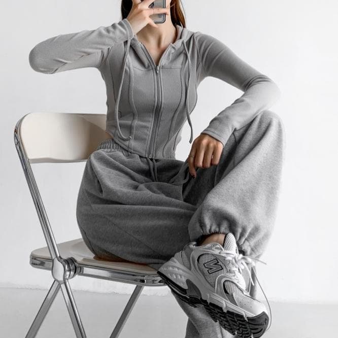 Vintage Women Zip Up Hoodies Y2k Korean Fashion Streetwear Sweatshirts Tunics Cropped Cardigan Female Basic Casual Top L