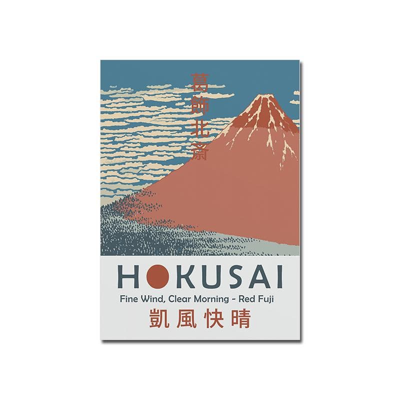 Vintage Japan Poster Mount Fuji Art Print Hokusai Landscape Canvas Painting Botanical Wall Picture For Living Room Home Decor 60x80cm No Framed