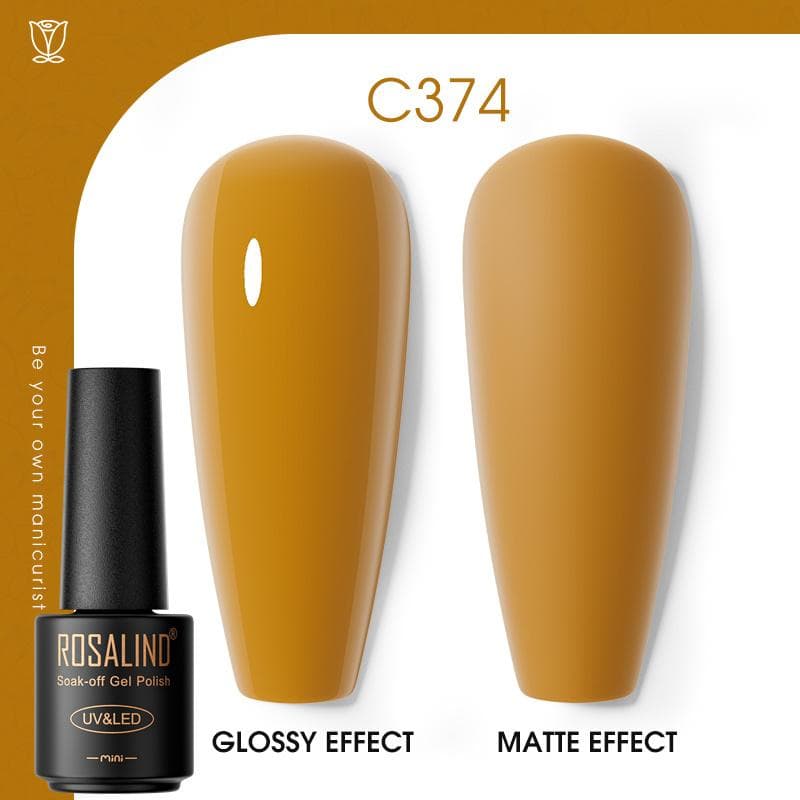 ROSALIND Nail Gel Polish Semi Permanent Varnish Hybrid UV Gel Polish Soak Off Nail Art Gel Top Base Coat Matt Top For Manicure Nail Art RA-C374