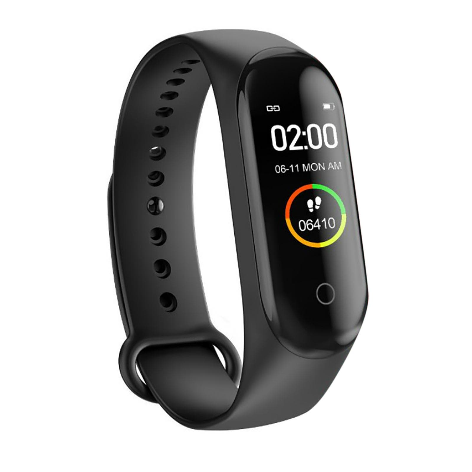 M4 Smart Bracelet Waterproof Sport Heart Rate Bracelet Health Monitoring Fitness Bracelet Black for