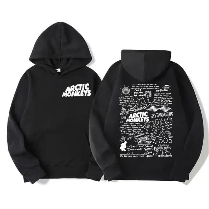 Retro Rock Arctic Monkeys Music Album Graphic Hoodies Men Vintage Oversized Hip Hop Hoodie Punk Sweatshirt Tour Double Sided 2XL